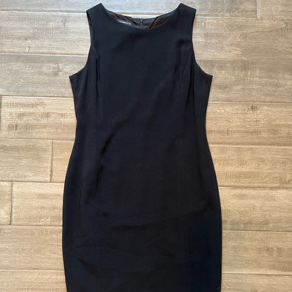 Liz Claiborne Midi Dress Black Sleeveless Lined size 8P.       HH